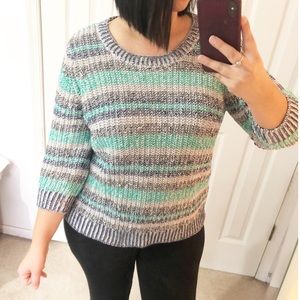 Women’s sweater size XL knit stripes multicolor